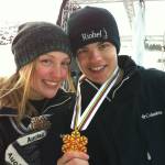 Canada's Justine Dufour-Lapointe and Mikael Kingsbury pose with World Championships earned in moguls on Wednesday in Voss, Norway. (photo: Canadian Freestyle)