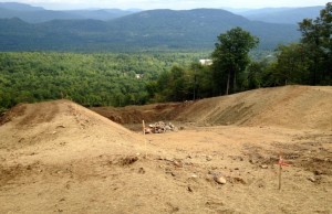 Building a foundation for the superpipe for Sunday River's new T72 terrain park on North Peak (photo: Sunday River Resort)