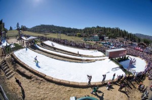 Pro riders compete in the 10th edition of Hot Dawgz and Handrails, held on Saturday at Bear Mountain in California. (photo: BBMR)