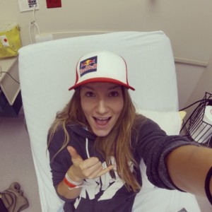 Canadian freeskier Kaya Turski prepares to undergo ACL reconstruction surgery last month.