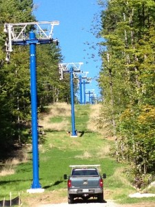 As of Friday, all of the towers for Pats Peak's new Cascade Basin triple chairlift are now in place. (photo: Pats Peak)