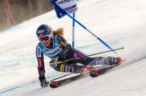 Mikaela Shiffrin, of Eagle, Colo., races in a World Cup competition held on the Raptor 2015 World Championship course at Beaver Creek, Colo., last December. (photo: Cody Downard/Cody Downard Photography)