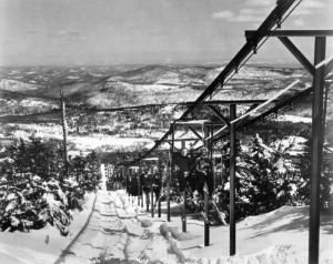 One of Walt Schoenknecht's bizarre early chairlift designs at Mount Snow in Vermont. (file photo: Mount Snow Resort)