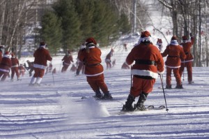 A crowd of Santas descended upon Sunday River last Sunday for the Maine ski and snowboard resort's 15th annual Santa Sunday. (photo: Sunday River Resort)