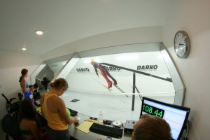 Members of the U.S. Women's Ski Jumping Team refine their aerodynamics in a wind tunnel in Ogden, Utah, in July. (photo: WSJ-USA)