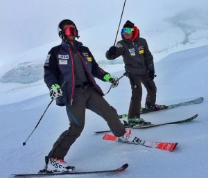 The U.S. Ski Team's Tommy Biesemeyer takes training really seriously with coach Bernd Brunner. (photo: USST)