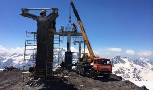 A new third stage of a gondola under construction on Russia's Mt. Elbrus will be the highest aerial ski lift in Europe. (photo: OJSC Northern Caucasus Resorts)