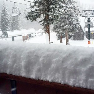 Snow was falling this morning at Utah's Brighton Resort. (photo: Brighton Resort)