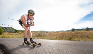 Bryan Fletcher roller skis to a national title at U.S. Nordic Combined Championships. (photo: Tom Kelly)