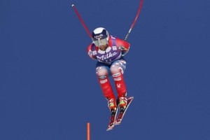 Travis Ganong, of Squaw Valley, Calif., grabbed a podium spot at the Lake Louise World Cup downhill on Saturday. (photo: Getty Images/Agence Zoom-Alexis Boichard)