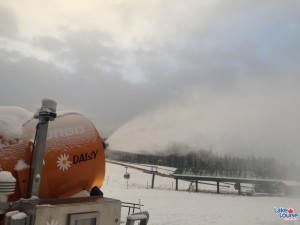 Lake Louise snowmakers were busy on Monday getting ready for Friday's season opening. (photo: Lake Louise Ski Resort)