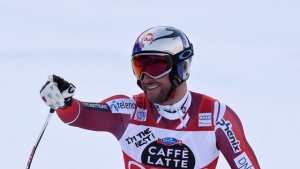 Norwegian Aksel Lund Svindal celebrates another World Cup win on Friday in Val Gardena, Italy. (photo: FIS/Agence Zoom)