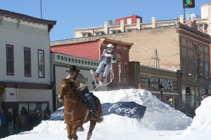 A skijoring competition in 2009 in Leadville, Colo. (file photo: Kaila Angello)