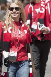 Veronika Bauer walks in the Parade of Champions in Calgary, Alberta, Canada, in 2014. (photo: Robert Thivierge)