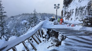 One of the washouts along US-12 east of White Pass, Wash. (photo: WSDOT)