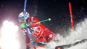 Norway's Henrik Kristoffersen on Tuesday night in Schladming, Austria. (photo: FIS/Agence Zoom)