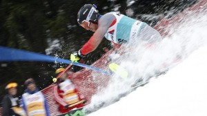 Michael Ankeny grabs 21st in the Adelboden World Cup slalom, his first World Cup finish. (photo: Getty Images/Agence Zoom-Christophe Pallot via USST)