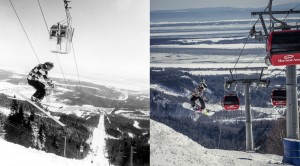 Mont-Sainte-Anne's iconic gondola, then and now. (photo: RCR)