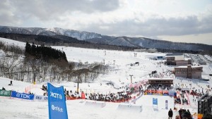 Saturday's World Cup moguls course in Tazowako, Japan. (photo: FIS/Hiroyuki Sato/Satton Press)