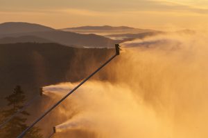 Sunday River Resort in Maine fired up its snow guns on the Lower Downdraft trail this morning. (photo: Sunday River Resort)