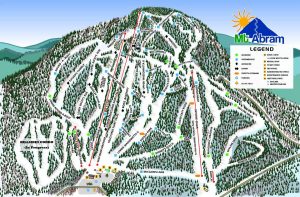 Mt. Abram's new trail map shows six new trails for 2016-17: Tucker's Tumble, Upper Wassomatta U, Dudley Park, Arr2Dee2, Cross Street and the Flying Squirrel Terrain Park. (image: Mt. Abram)