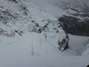 The site of Sunday's deadly avalanche on Mt. Victoria, near Lake Louise, Canada. (photo: Parks Canada)