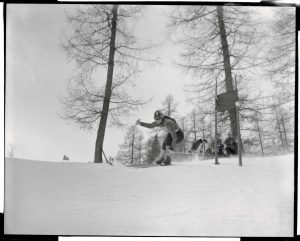 Lawrence skis in the 1952 Olympics. (photo Getty Images-Bettmann via USSA)