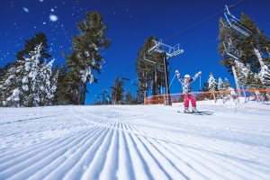 Largely with the help of snowmaking, Mt. Rose Ski Tahoe opened four beginnner trails and two lifts on Friday. (photo: Mt. Rose Ski Tahoe)