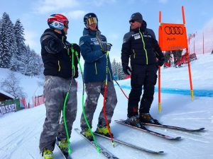 Steven Nyman and Bryce Bennett get their first look this week at the famed Streif downhill track in Kitzbuehel, Austria. (photo: Instagram/US Ski Team)