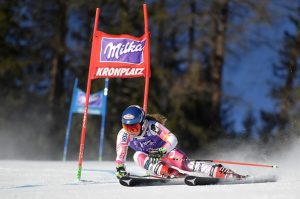 Mikaela Shiffrin skied a solid second run to finish fifth in Tuesday’s Audi FIS Ski World Cup giant slalom in Kronplatz, Italy. (photo: Getty Images/AFP-Tiziana Fabi via USSA)