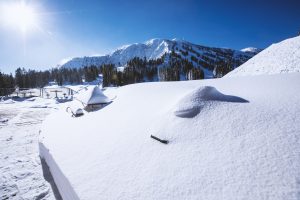 Mt. Rose Ski Tahoe employees had a lot to dig out this morning. (photo: Mt. Rose Ski Tahoe)