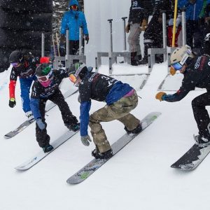 Faye Giuliani gets the jump out of the gate in Bansko, Bulgaria on Saturday. (photo: Lindsey Jacobellis/Instagram)