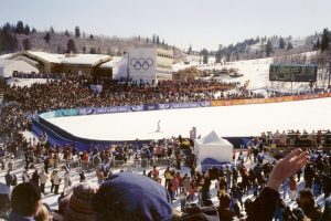 The finish area for the 2002 Olympic Winter Games men's super G at Snowbasin Resort in Huntsville, Utah. (file photo: Ken Lund)