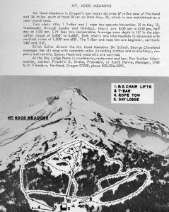 An announcement shows the original lifts, lodge and runs of the inaugural 1967/68 season at Mt. Hood Meadows. (photo: Mt. Hood Meadows)