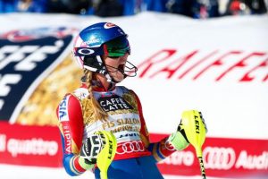 Shiffrin reacts to her win. (photo: Getty Images/Agence Zoom-Giovanni Auletta via USSA) 