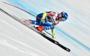 Mikaela Shiffrin finished seventh in the first run super G at the Audi FIS Ski World Cup alpine combined in Crans-Montana. (photo: Getty Images/AFP-Fabrice Coffrini via USSA)