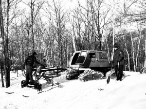 The Tucker Sno-Cat on display at the Hannes Schneider Race this weekend is similar to this one once used for grooming at Mount Cranmore. (photo: Dick Smith via NESM)