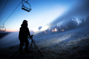 Killington snowmakers fired up the guns last night. (photo: Chandler Burgess)