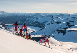 The U.S. men's team surveys the terrain at Corralco. (photo: Neil Lande)