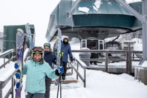 Eager guests unload Whiteface Mountain's Cloudsplitter Gondola for today's opening day at the resort in Wilmington, NY. (photo: ORDA)