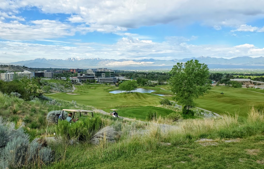 old mill golf 1st hole Oquirrh Mtns.jpg
