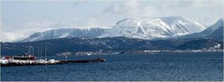 Looking across Bonne Bay at Gros Morne Mountain