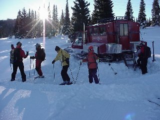 The group departs on their first run