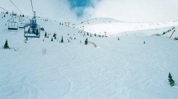 View toward upper mountain from top of triple chair (photo P. Waque)