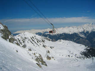 Courchevel's lone aerial tramway.