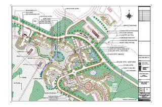 Plans for the plaza at Kicking Horse's base - click on image to open the full-size version in a new browser window (image courtesy Oberto Oberti Architechts)
