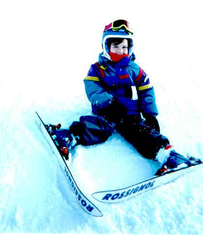 The author's son at age 4 on Horstmann Glacier at Blackcomb, British Columbia (photo R.E. Love)