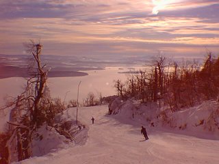 The view from Lily's Leap includes Lac Memphremagog stretching into the U.S. (photo courtesy Owl's Head Resort)