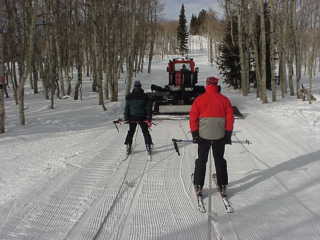 "Cat skiing" northern Utah-style does not always involve snowmobiles, but is always unique (photo Marc Guido)