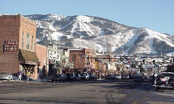 The ski area forms a backdrop for downtown Steamboat Springs